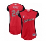Women's Texas Rangers #24 Hunter Pence Authentic Red American League 2019 Baseball All-Star Jersey