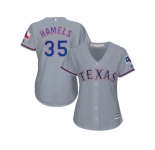 Women's Texas Rangers #35 Cole Hamels Grey Road Stitched MLB Jersey