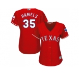 Women's Texas Rangers #35 Cole Hamels Red Alternate Stitched MLB Jersey