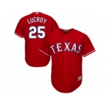 Youth Majestic Texas Rangers #25 Jonathan Lucroy Authentic Red Alternate Cool Base MLB Jersey