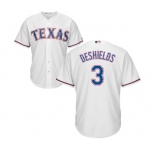 Youth Majestic Texas Rangers #3 Delino DeShields Replica White Home Cool Base MLB Jersey