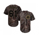 Youth Majestic Texas Rangers #61 Robinson Chirinos Authentic Camo Realtree Collection Flex Base MLB Jersey