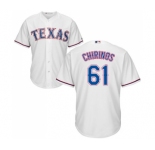Youth Majestic Texas Rangers #61 Robinson Chirinos Replica White Home Cool Base MLB Jersey