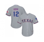 Youth Texas Rangers #12 Rougned Odor Grey Cool Base Stitched MLB Jersey