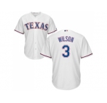 Youth Texas Rangers #3 Russell Wilson White Cool Base Stitched MLB Jersey