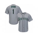 Youth Majestic Seattle Mariners #1 Jarrod Dyson Authentic Grey Road Cool Base MLB Jersey
