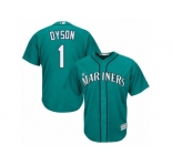 Youth Majestic Seattle Mariners #1 Jarrod Dyson Replica Teal Green Alternate Cool Base MLB Jersey