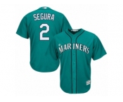 Youth Majestic Seattle Mariners #2 Jean Segura Authentic Teal Green Alternate Cool Base MLB Jersey