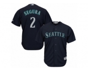 Youth Majestic Seattle Mariners #2 Jean Segura Replica Navy Blue Alternate 2 Cool Base MLB Jersey