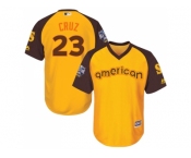 Youth Majestic Seattle Mariners #23 Nelson Cruz Authentic Yellow 2016 All-Star American League BP Cool Base MLB Jersey
