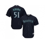 Youth Seattle Mariners #51 Ichiro Suzuki Navy Blue Cool Base Stitched MLB Jersey