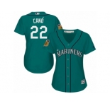 Women's Majestic Seattle Mariners #22 Robinson Cano Authentic Aqua 2017 Spring Training Cool Base MLB Jersey
