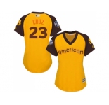 Women's Majestic Seattle Mariners #23 Nelson Cruz Authentic Yellow 2016 All-Star American League BP Cool Base MLB Jersey