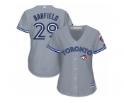 Women Majestic Toronto Blue Jays #29 Jesse Barfield Replica Grey Road MLB Jersey
