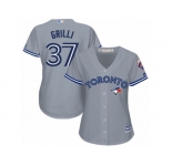 Women's Majestic Toronto Blue Jays #37 Jason Grilli Authentic Grey Road MLB Jersey