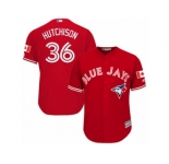 Youth Majestic Toronto Blue Jays #36 Drew Hutchison Authentic Red Canada Day MLB Jersey