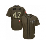 Youth Majestic Toronto Blue Jays #47 Miguel Montero Replica Green Salute to Service MLB Jersey