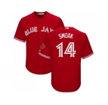 Youth Toronto Blue Jays #14 Justin Smoak Red Alternate Stitched MLB Jersey
