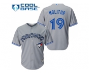 Youth Toronto Blue Jays #19 Paul Molitor Grey Cool Base Stitched MLB Jersey