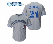 Youth Toronto Blue Jays #21 Roger Clemens Grey Cool Base Stitched MLB Jersey
