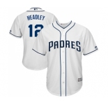 Youth Majestic San Diego Padres #12 Chase Headley Replica White Home Cool Base MLB Jersey