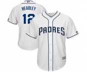 Youth Majestic San Diego Padres #12 Chase Headley Replica White Home Cool Base MLB Jersey