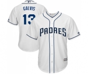 Youth Majestic San Diego Padres #13 Freddy Galvis Replica White Home Cool Base MLB Jersey