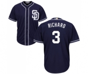 Youth Majestic San Diego Padres #3 Clayton Richard Replica Navy Blue Alternate 1 Cool Base MLB Jersey