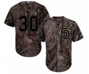 Youth Majestic San Diego Padres #30 Eric Hosmer Authentic Camo Realtree Collection Flex Base MLB Jersey