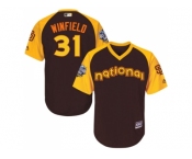 Youth Majestic San Diego Padres #31 Dave Winfield Authentic Brown 2016 All-Star National League BP Cool Base Cool Base MLB Jersey