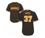 Youth Majestic San Diego Padres #37 Travis Wood Replica Brown Alternate Cool Base MLB Jersey