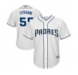 Youth San Diego Padres #55 Matt Strahm Authentic White Home Cool Base Baseball Jersey