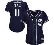 Women's Majestic San Diego Padres #11 Allen Craig Authentic Navy Blue Alternate 1 Cool Base MLB Jersey