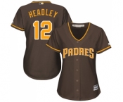 Women's Majestic San Diego Padres #12 Chase Headley Replica Brown Alternate Cool Base MLB Jersey