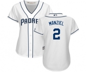 Women's Majestic San Diego Padres #2 Johnny Manziel Authentic White Home Cool Base MLB Jersey