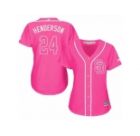 Women's Majestic San Diego Padres #24 Rickey Henderson Replica Pink Fashion Cool Base MLB Jersey