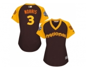 Women's Majestic San Diego Padres #3 Derek Norris Authentic Brown 2016 All-Star National League BP Cool Base Cool Base MLB Jersey