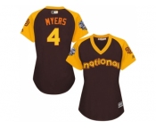 Women's Majestic San Diego Padres #4 Wil Myers Authentic Brown 2016 All-Star National League BP Cool Base Cool Base MLB Jersey