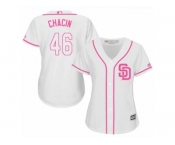 Women's Majestic San Diego Padres #46 Jhoulys Chacin Replica White Fashion Cool Base MLB Jersey