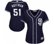 Women's Majestic San Diego Padres #51 Trevor Hoffman Replica Navy Blue Alternate 1 Cool Base MLB Jersey