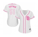 Women's Majestic San Diego Padres #51 Trevor Hoffman Replica White Fashion Cool Base MLB Jersey