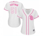 Women's Majestic San Diego Padres #51 Trevor Hoffman Replica White Fashion Cool Base MLB Jersey