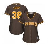 Women's San Diego Padres #38 Aaron Loup Replica Brown Alternate Cool Base Baseball Jersey