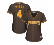 Women's San Diego Padres #4 Wil Myers Brown Alternate Stitched MLB Jersey