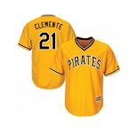 Youth Pittsburgh Pirates #21 Roberto Clemente Gold Cool Base Stitched MLB Jersey