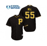 Youth Pittsburgh Pirates #55 Josh Bell Black Cool Base Stitched MLB Jersey