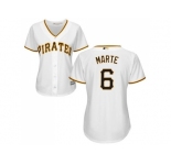 Women's Pittsburgh Pirates #6 Starling Marte White Home Stitched MLB Jersey
