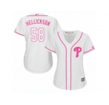 Women's Majestic Philadelphia Phillies #58 Jeremy Hellickson Authentic White Fashion Cool Base MLB Jersey