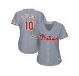 Women's Philadelphia Phillies #10 Darren Daulton Grey Road Stitched MLB Jersey