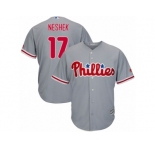 Youth Majestic Philadelphia Phillies #17 Pat Neshek Replica Grey Road Cool Base MLB Jersey